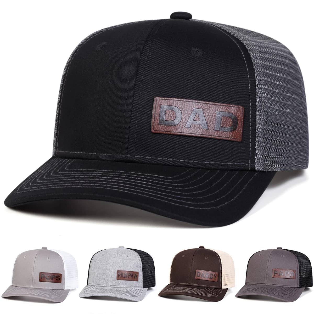 Unisex Baseball Hats with 'DAD' Leather Label, Adjustable, For Spring/Summer, Solar Protection, Casual Sports Hat