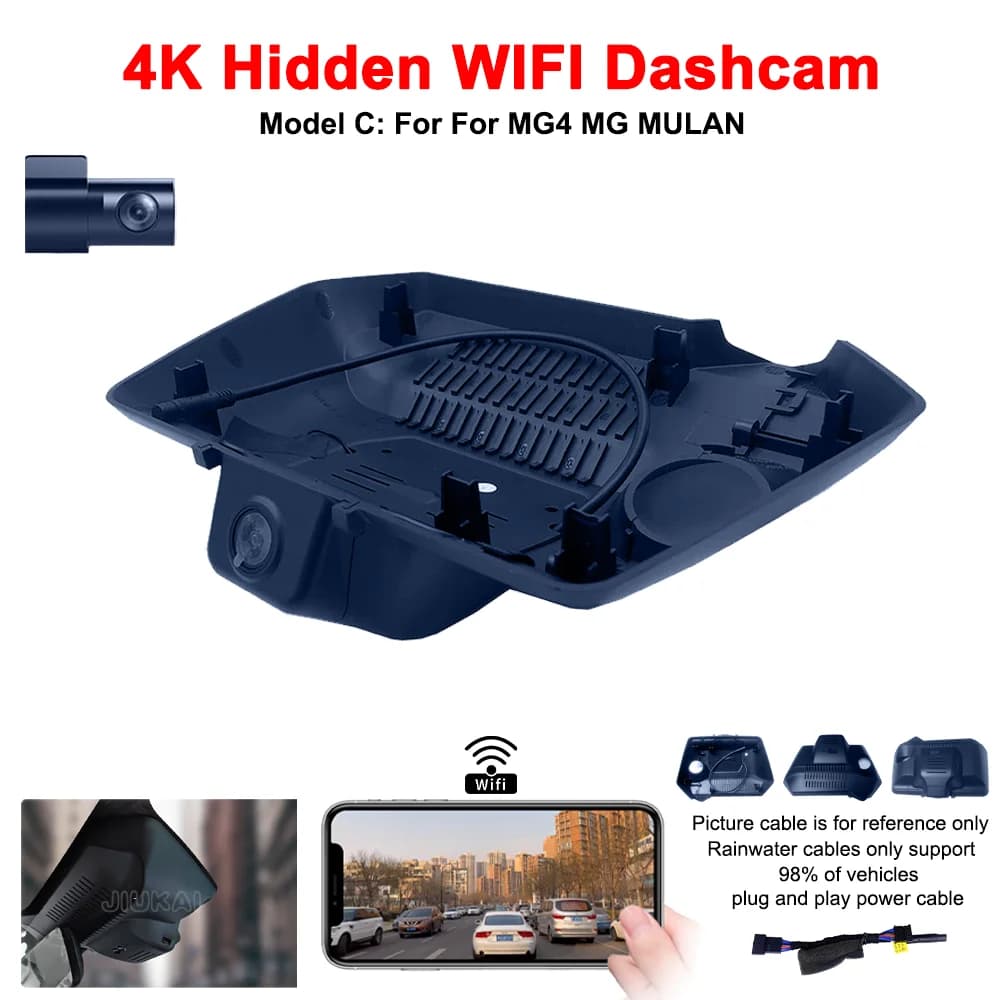 Dash Cam Front and Rear 4K for MG4 MG MG MULAN 2022, Car Camera with WIFI, DVR Recording Device, Accessories