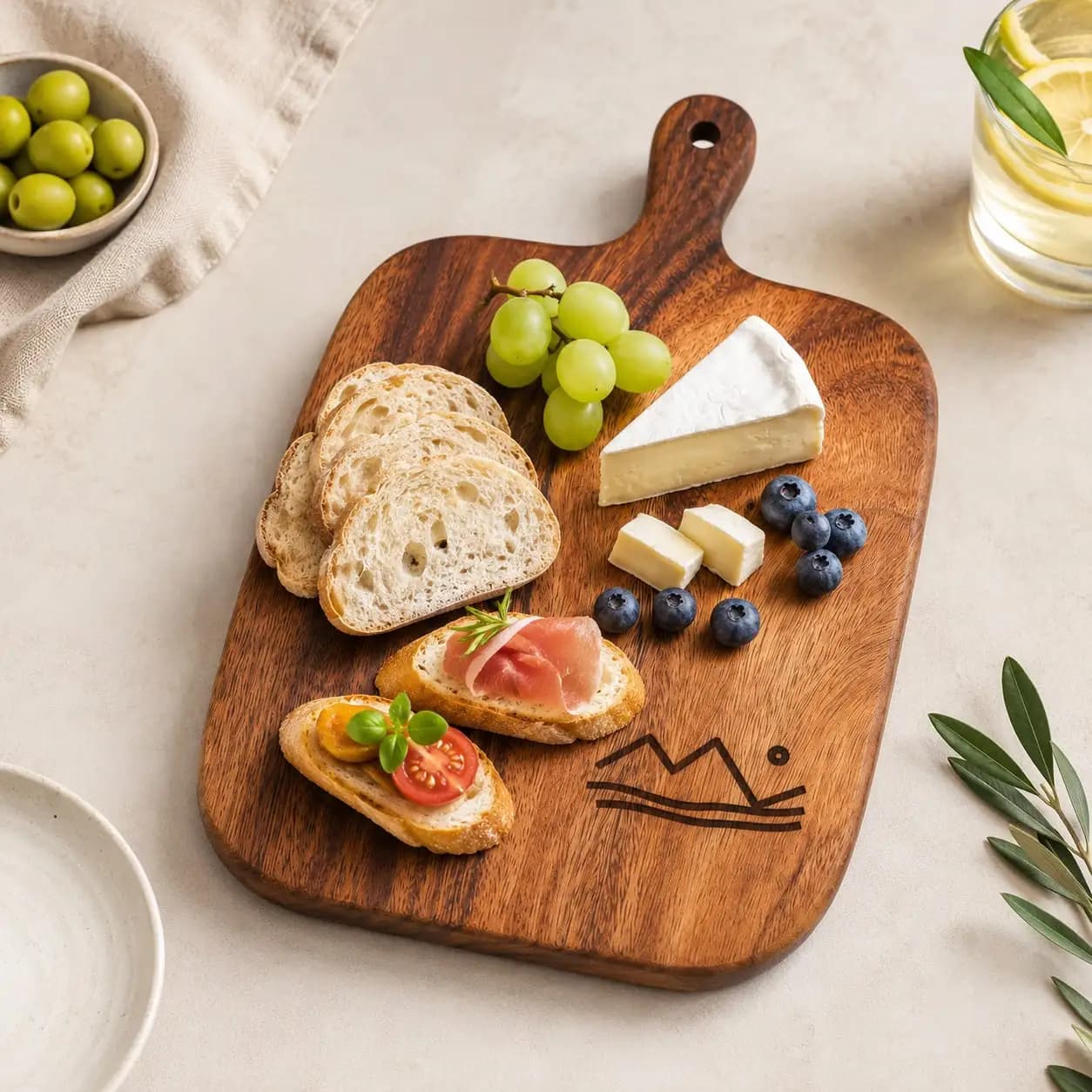 2Pcs/1Pc Wooden Carved Cutting Board, Carved Steak Board, Tabletop Decorative Cutting Board, Stylish Long Handle, Solid Wood, Used for Cutting Meat, Cheese, Bread, Vegetables, and Fruits - Deli Board, Cheese Serving Board