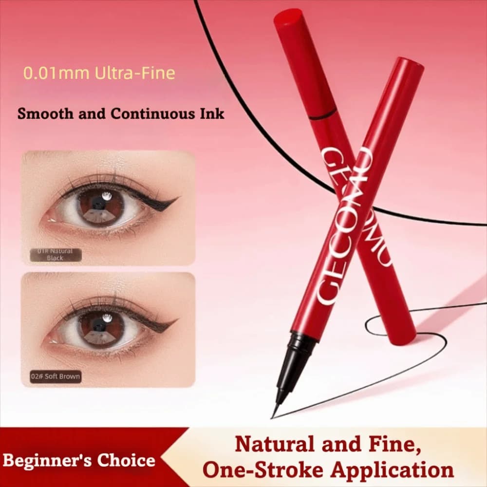 Eyeliner Liquido Super Sottile e Durevole, Impermeabile, Lunga Durata, Penna Eyeliner Liscia Senza Sbavature per Trucco Quotidiano
