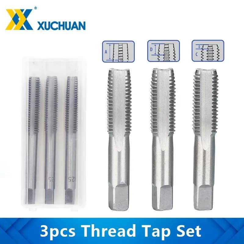 3 pz M2-M24 Maschio Filettato A Mano Set HSS Spina Metrica Rubinetto 0.3-3.0mm Passo Vite di Metallo Rubinetto Trapano Strumento A Mano Per La Lavorazione Dei Metalli