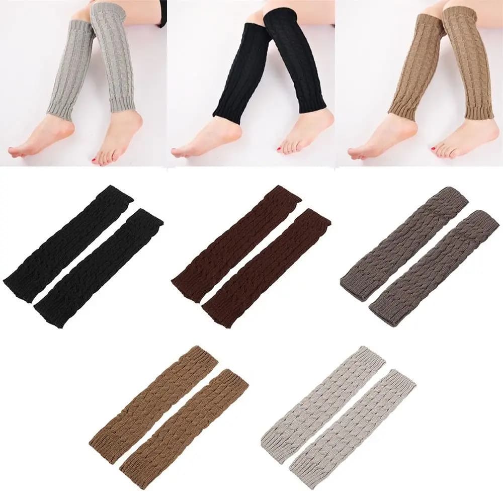 Vintage Womens Ladies Winter Warm Long Crochet Knitted Sock Socks For Legs Thermal Leggings Shoe Covers
