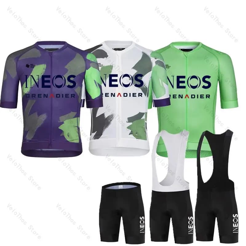 Cycling Short sleeve Jersey Set and Bib Shorts Pro Race Bicycle Clothing Suit Summer MTB Ropa Maillot Breathable 2026 Men Ineos