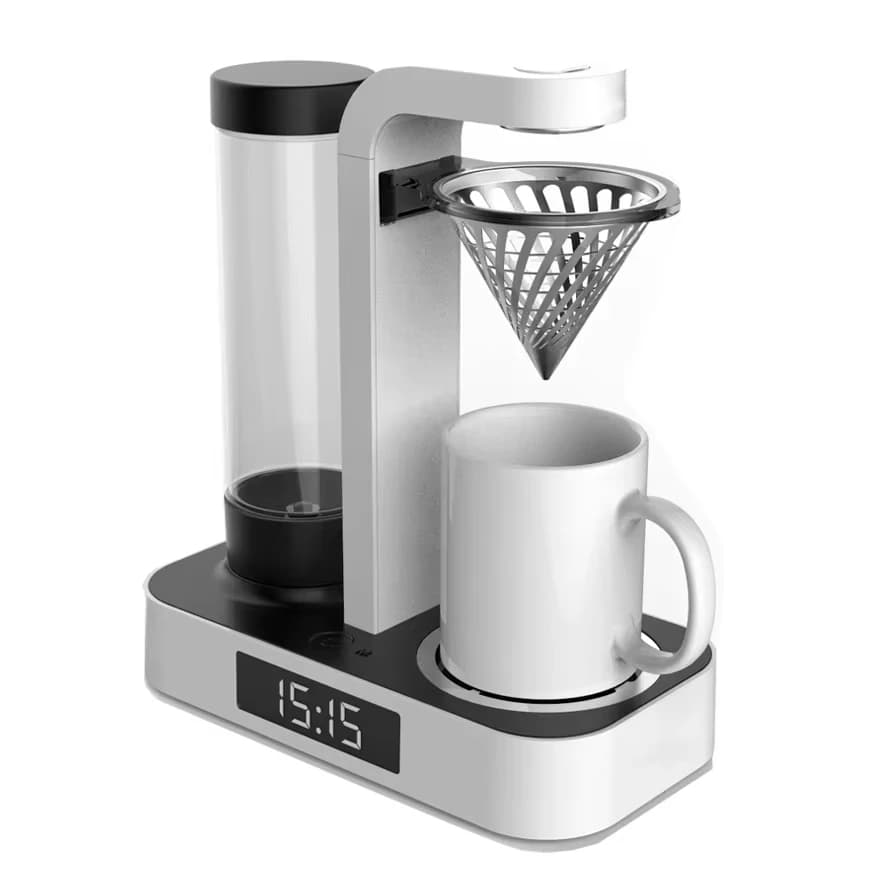 Electric glass kettle with smart alarm Coffee maker with cold drop timer American Spina Battery Powered PP Case for domestic and hotel use