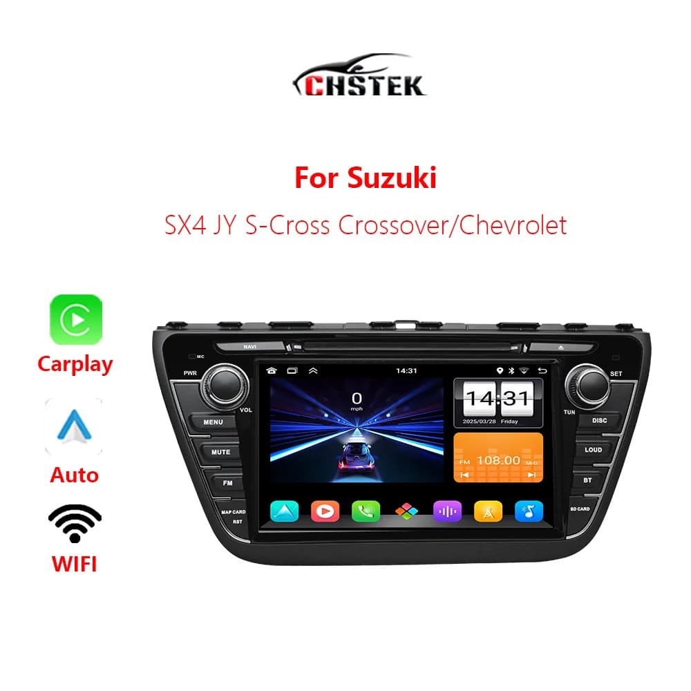 CHSTEK Autoradio Carplay Per Suzuki SX4 JY S-Cross Crossover Israele Chevrolet Ecuador Android Auto di Navigazione Bluetooth WIFI GPS