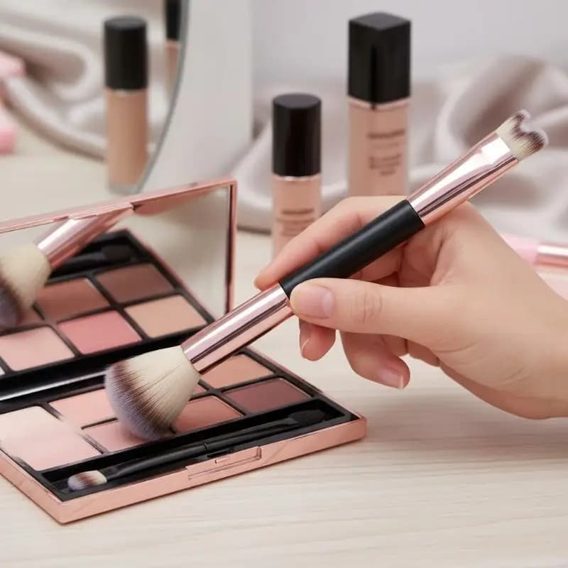 U-shaped makeup brush in 1 to shape and define the nose contour, double head brush for foundation and illuminating, nose shading brush