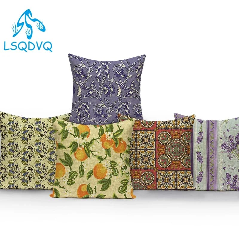 Vintage Style Geometric Boho Mandala Flower Geometry Pillow Cover Sofa Home Cushion Cover for Living Room Funda Cojines