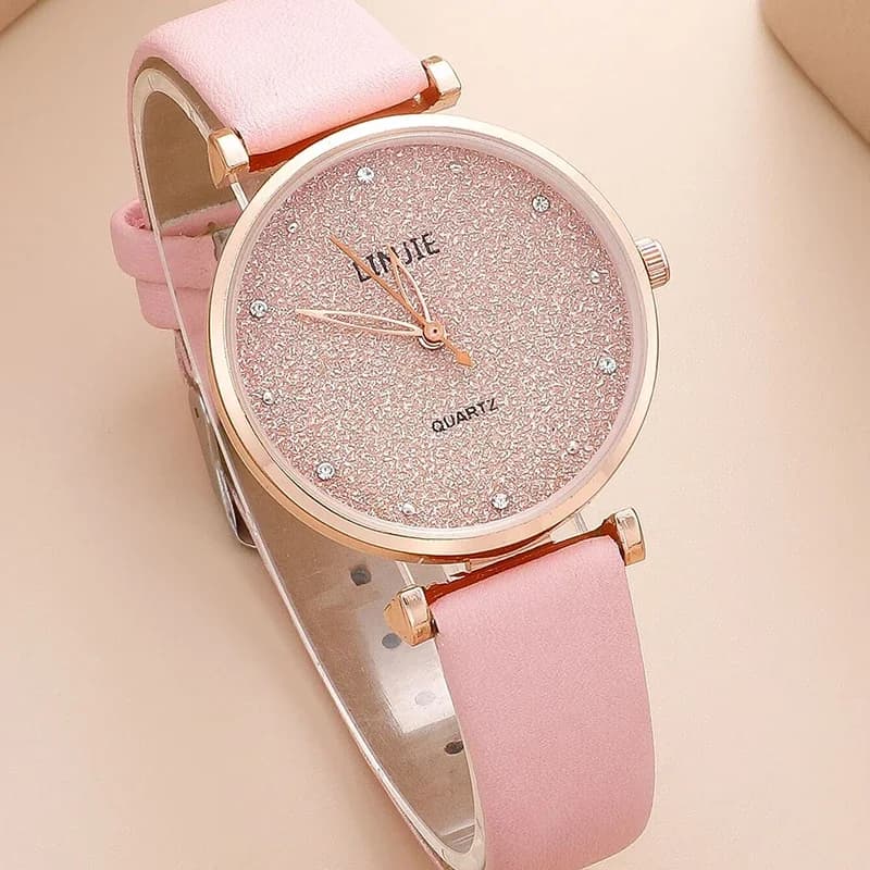 Women's Watch Wrist Watch with Fashionable Star Dial Women's Leather Strap Quartz Watch Women's Simple Watches Reloj Mujer montre femme