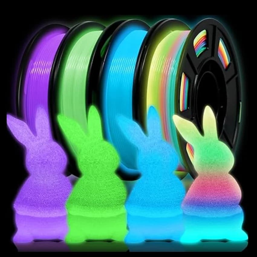 Filamento PLA 3D Glow In The Dark Filamento luminoso PLA 1kg 200g 1.75mm Stampa 3D Materiali plastico Arcobaleno Filamento Incandescente