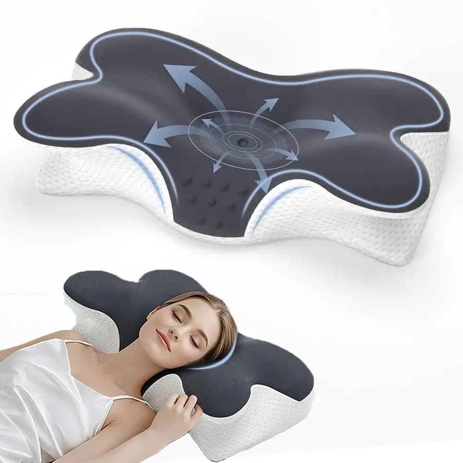 Cuscino per il collo per alleviare il dolore al collo, cuscino di supporto per il collo in memory foam per il contorno per dormire, cuscino ergonomico per il letto laterale, cuscini per il letto