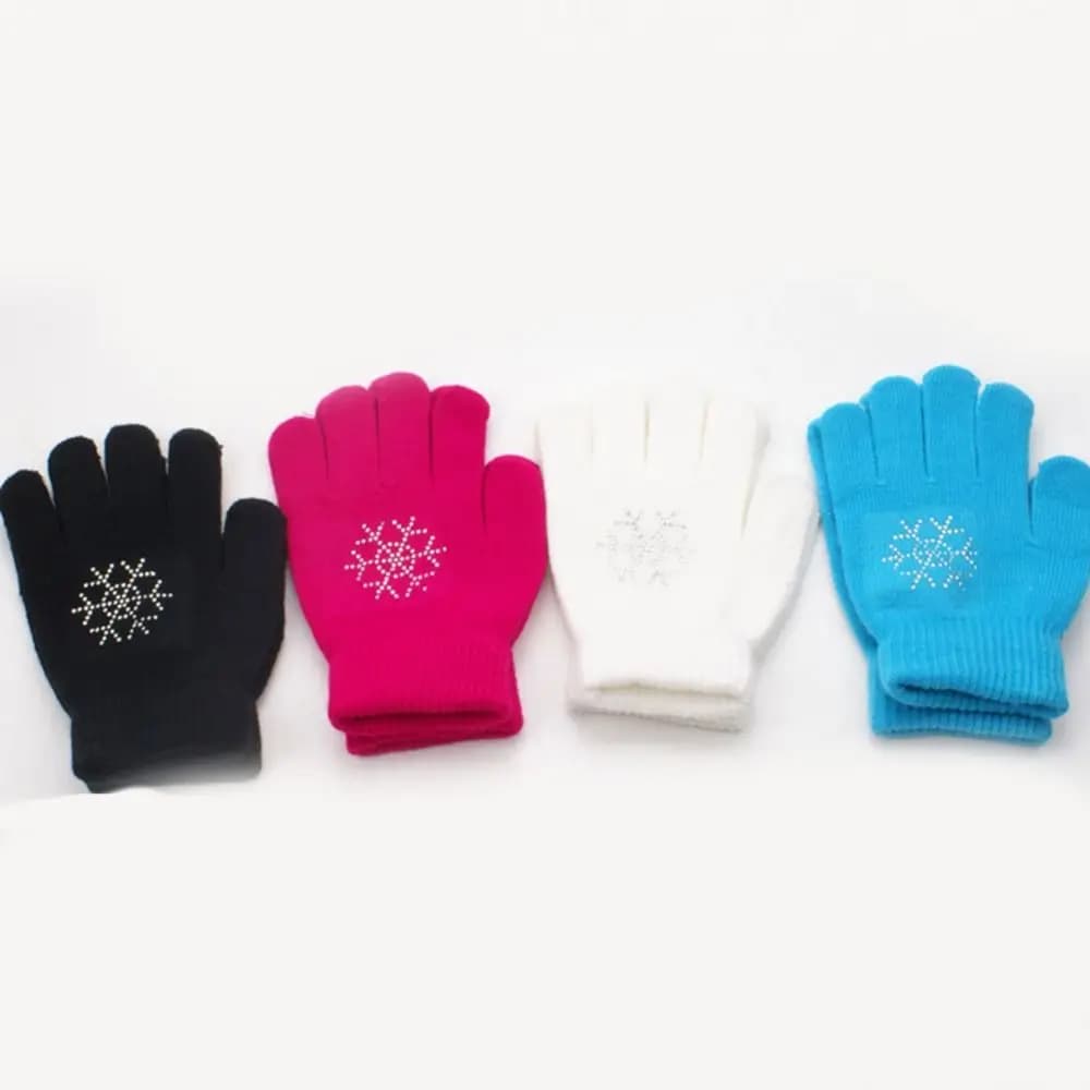 Non-Slip Skating Gloves Winter Warm Palm Protection Figure Skating Gloves With Gel Stretch Kids Skating Mittens Ice Sports