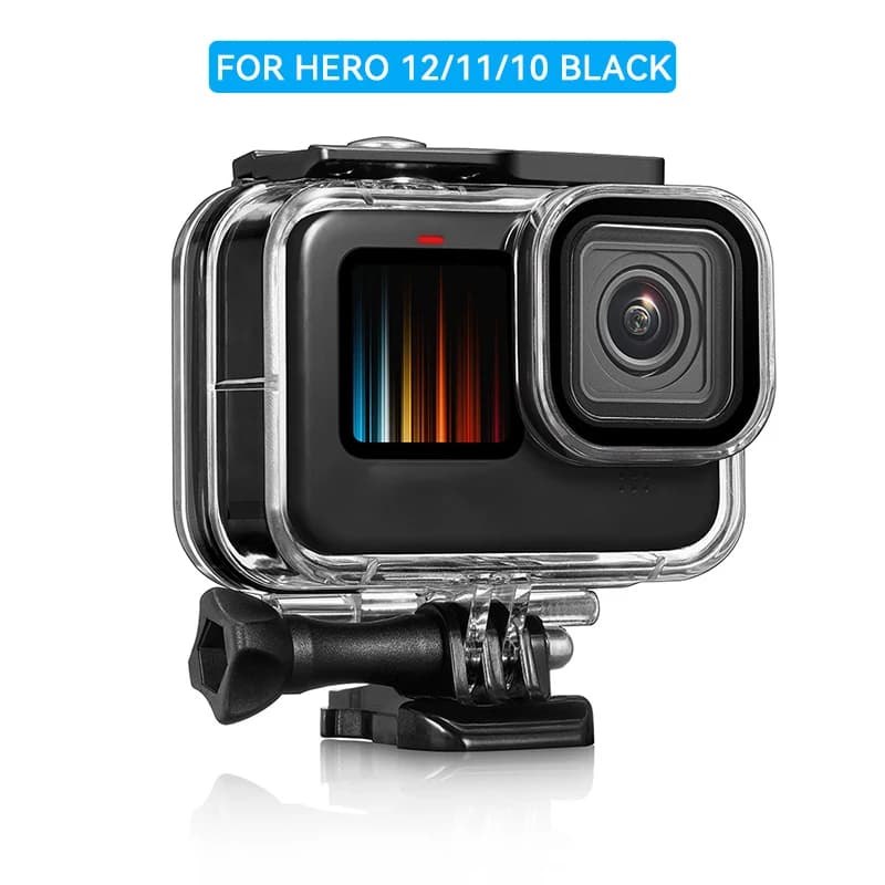 Custodia impermeabile 60M per GoPro Hero 12 11 10 9 Custodia nera per immersione subacquea Go Pro Action Camera Accessori protettivi