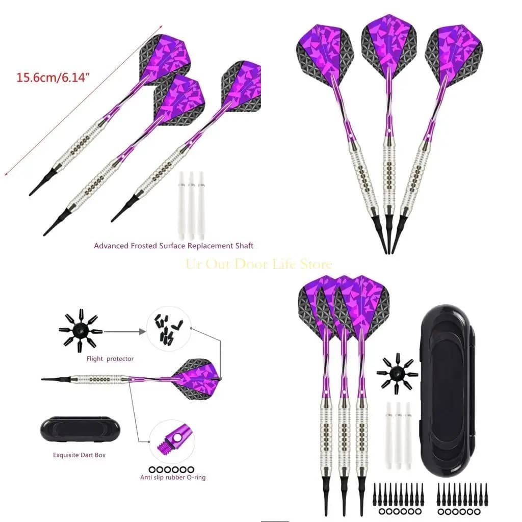 77UF 3 Pz/pacco 18g Set Freccette con Punta Morbida PET Standard, Aste per Freccette in Alluminio Punta in Plastica con