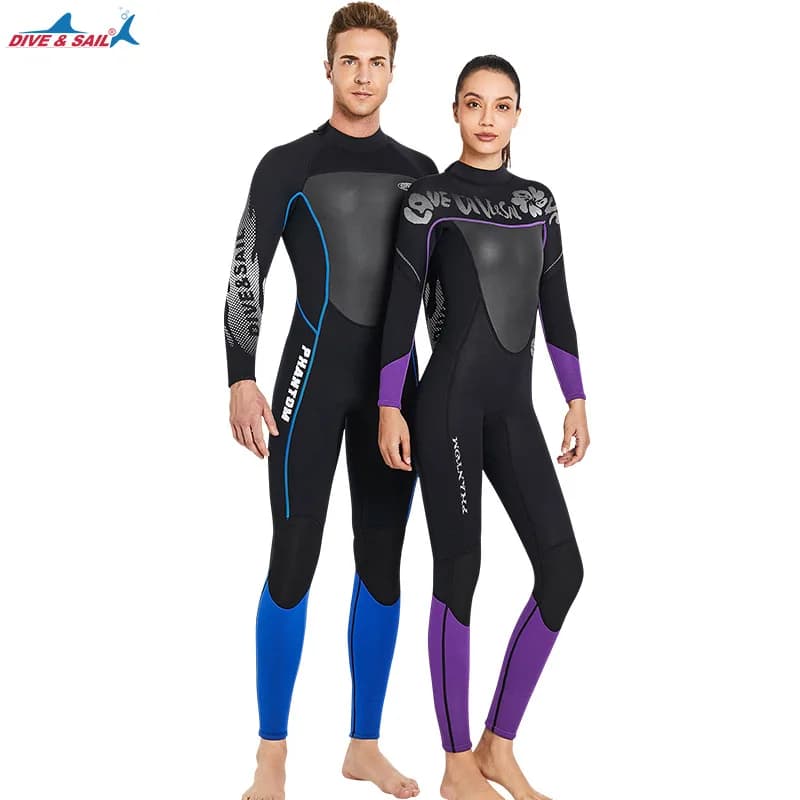 New 3MM Women's Mute Thickness Neoprene Men's Long Sleeves Cold Proof Clothes Surf Snorkeling Swimming Medusa Dress