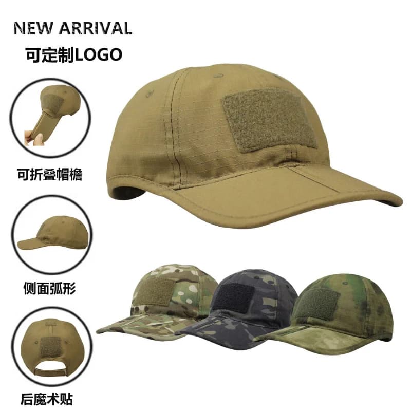 Cappello tattico con cappuccio parasole esterno occidentale Cappello da baseball mimetico da uomo Cappello regolabile con cinturino in velcro da pesca con protezione solare alla moda