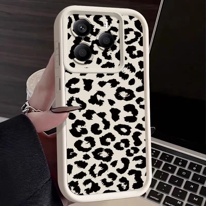 Custodia morbida per telefono con motivo stampa leopardata per Xiaomi Poco X7 X6 F6 X5 Pro per Poco M6 Pro C65 Custodia in silicone TPU antiurto Fundas