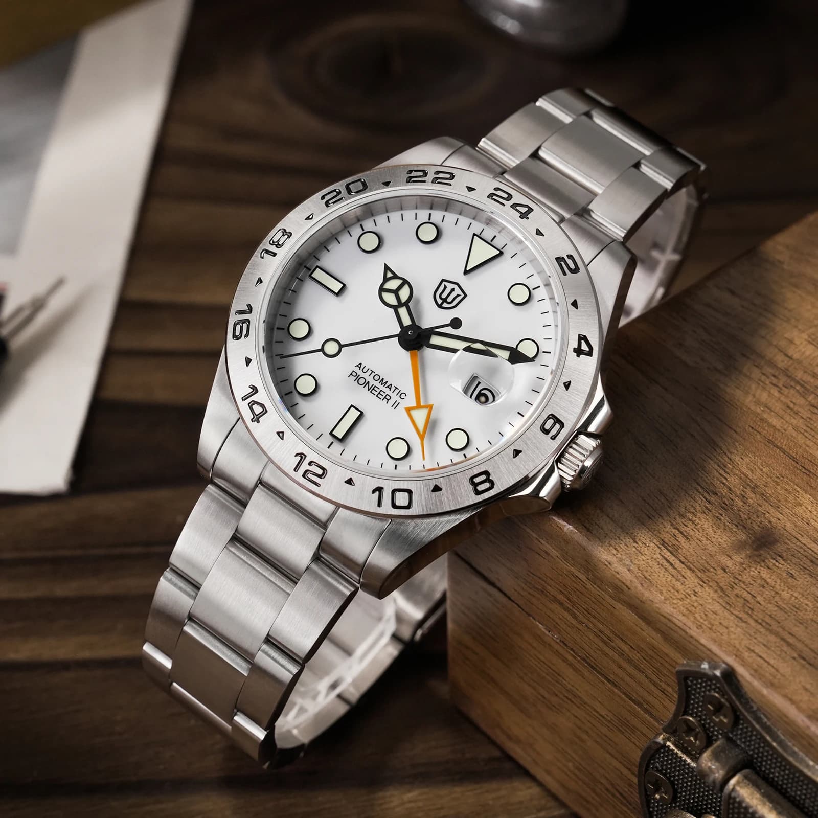 Watchdives WD009B 38mm GMT Diver Watch Hangzhou6460 Automatic Movement Mechanical Luminous Waterproof 100m Watches WD16570B V2