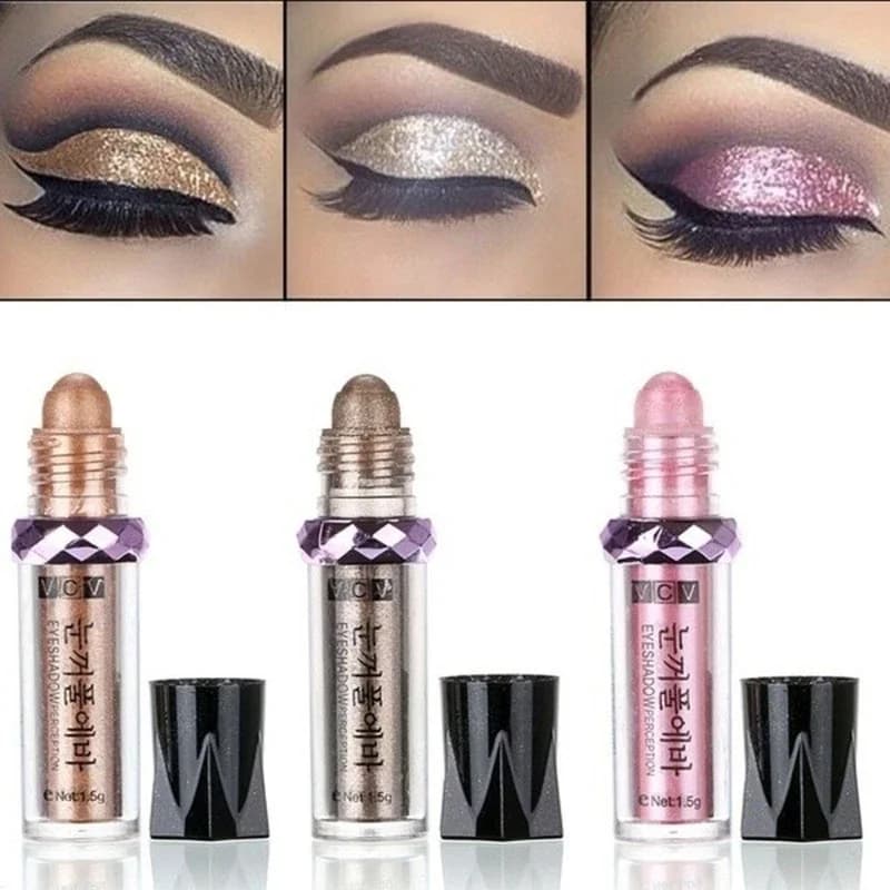 Nuovo Ombretto Monocolore Fluorescente in Polvere Glitterata Perlata, Strumento di Bellezza Quotidiana per Donne alla Moda