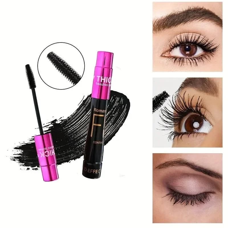 3D Fiber Mascara Effect Eyelashes Waterproof Long-Lasting Natural Curling Non-Smudging Maximize Volume Intense Thick Lengthening