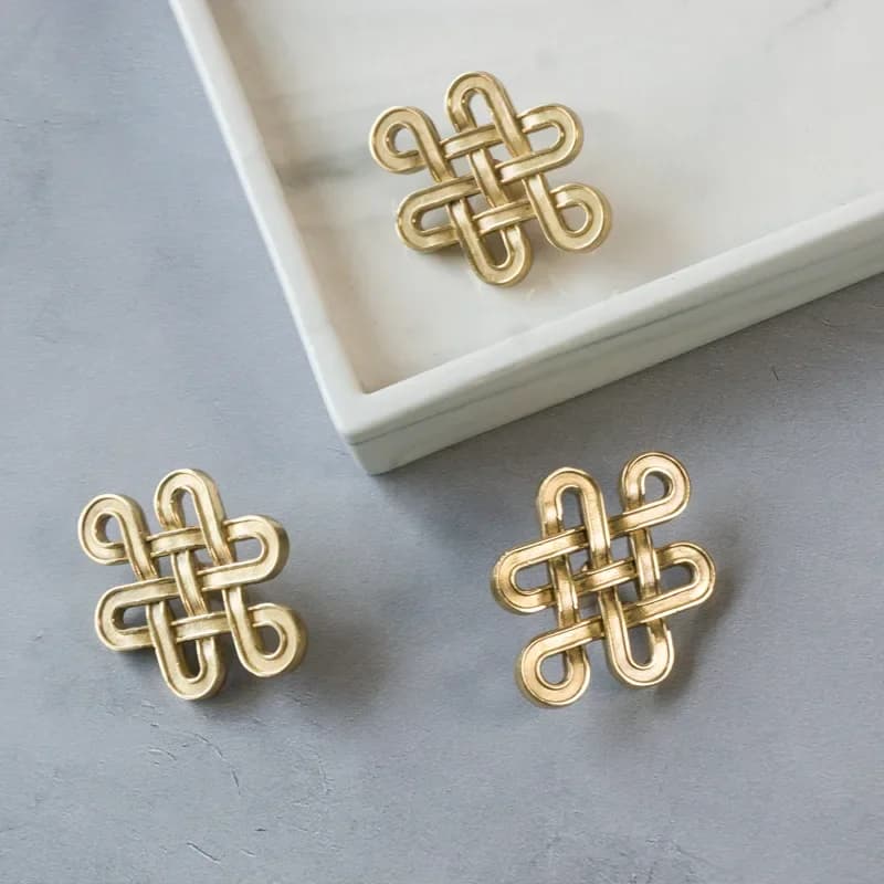 Maniglia in ottone con nodo cinese creativo, maniglie e maniglie per porte dell'armadio da cucina, pomelli per cassetti, maniglie per mobili, hardware