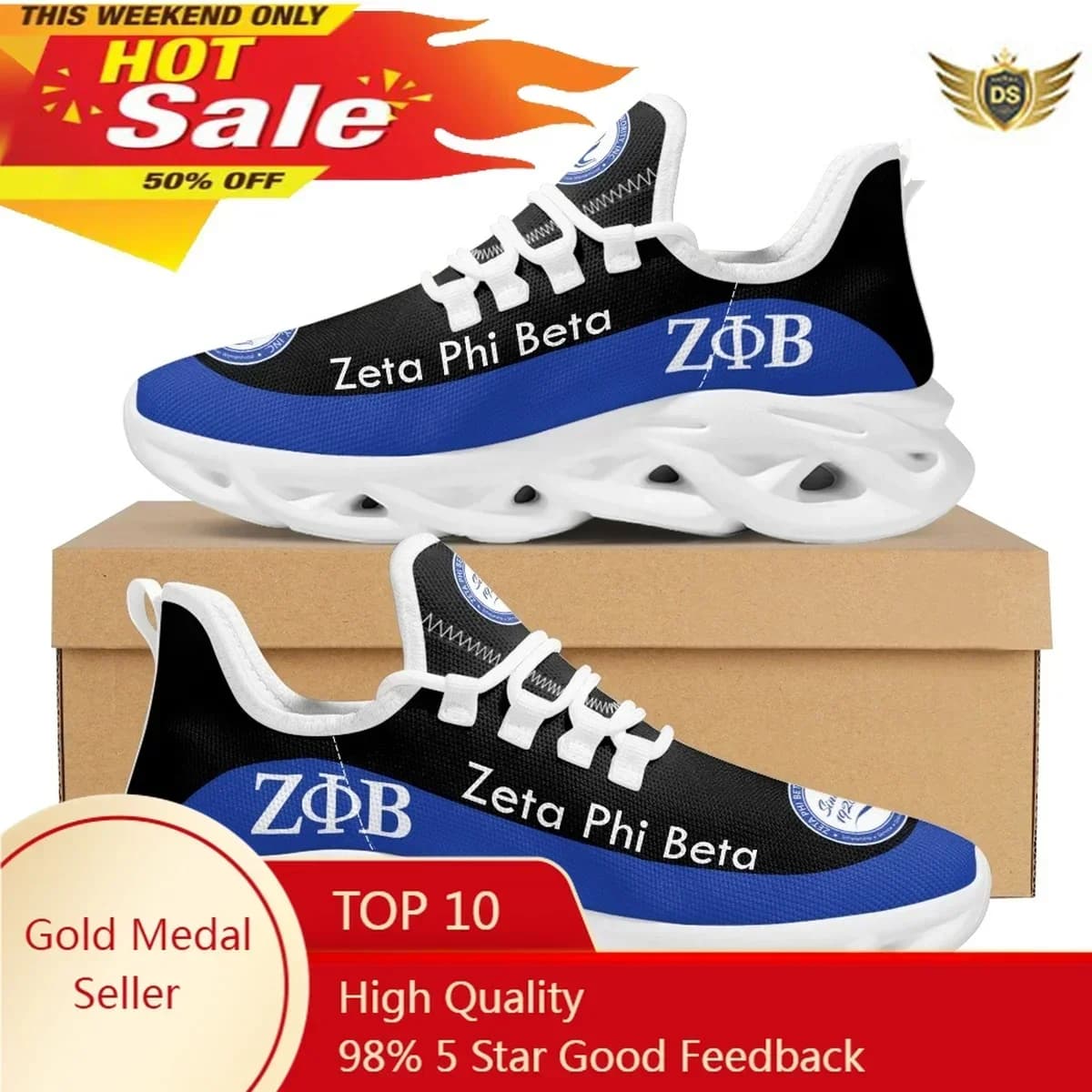 Zeta Phi Beta Stampa Scarpe con plateau alla moda Comode sneakers in rete con lacci traspiranti Suola morbida Scarpe basse casual Calzature