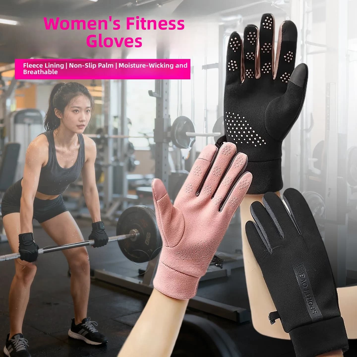 Badminton Gloves for Men and Women, for Fitness and Exercises, Anti-slip, Touch Screen, Complete Protection of your fingers