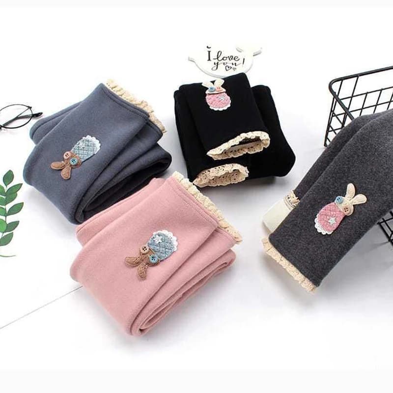 1 pz autunno inverno Gir Legging bambino peluche pantaloni pantaloni termici per bambini moda per bambini versione coreana pantaloni cartone animato fondo dimagrante