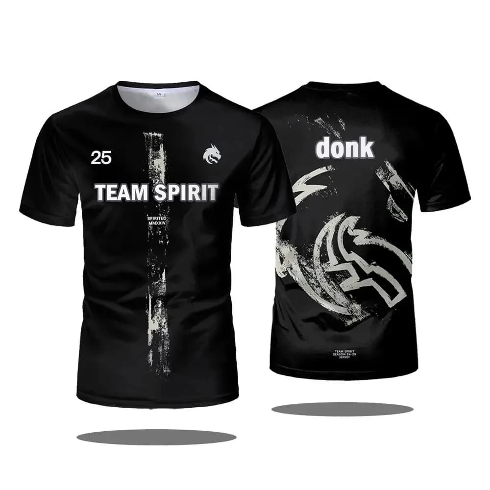 Team Spirit 2026 New Jersey Cs2 Esports Uniform T Shirt Cs Go Game Training Premium Breathable Quick Dry Short Sleeve Tops