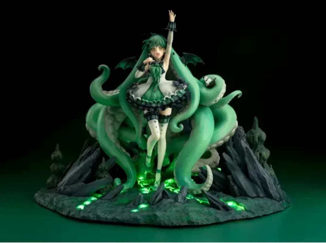 Genuine Idol Cthulhu Action Figure With Bluetooth Speaker Light Up Base Anime Desktop Decoration Festival Surprise Gift For Fans