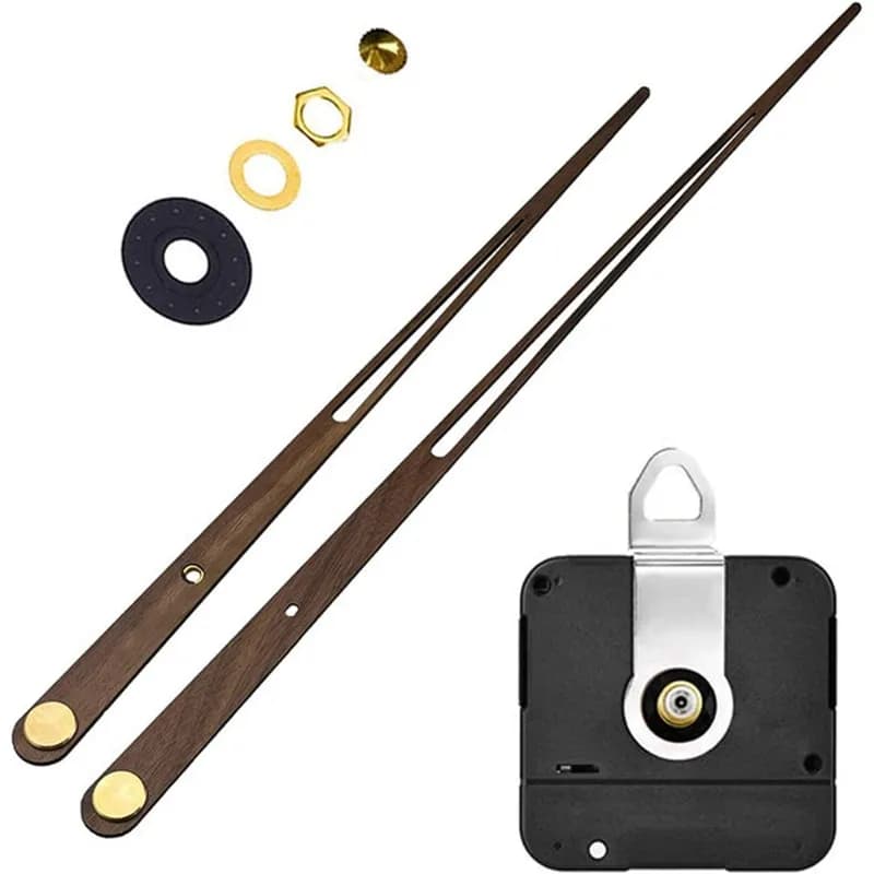 Orologio al quarzo Kit fai da te Orologi da parete Asse lungo Movimento potente Puntatore in noce Meccanismo silenzioso Orologi moderni Accessori fai da te