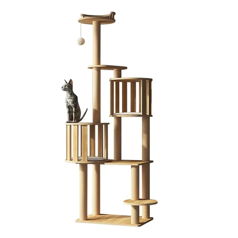Torre da arrampicata per gatti in legno massello di nuova tendenza Torre da arrampicata per gatti moderna e semplice Torre da salto extra alta