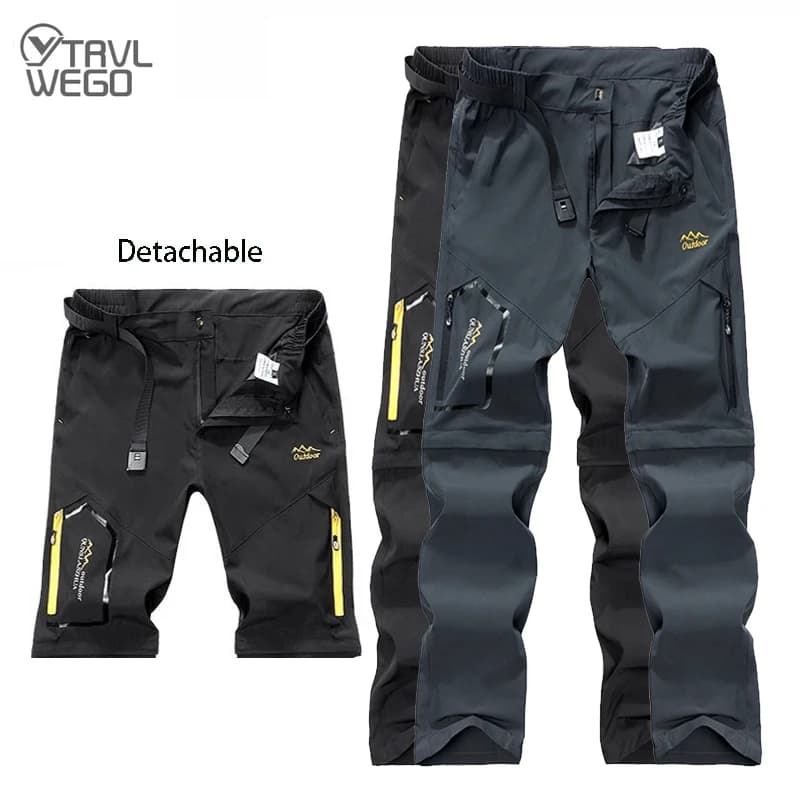 TRVLWEGO Men's Breathable Sports Pants Lightweight Hiking with Zipper Pocket Quick Dry Water Resistant Fishing Travel Trousers