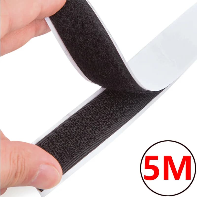Nastro Adesivo in Nylon con Gancio e Anello, Forte Adesione, 1-5 Metri/Paio, Accessori Fai-da-Te per Artigianato, 20-50mm