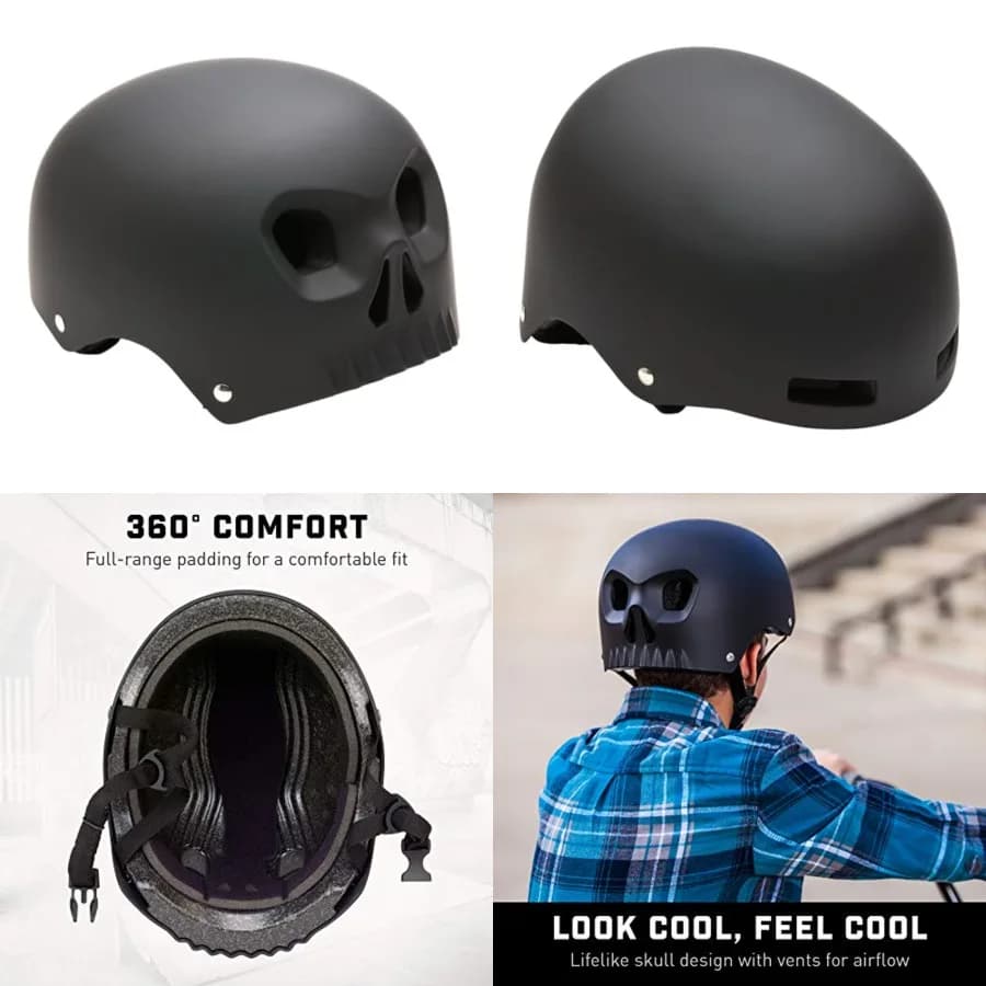 Casco da Bici Street Hardshell Skull, Multisport, Disponibile in Diversi Colori