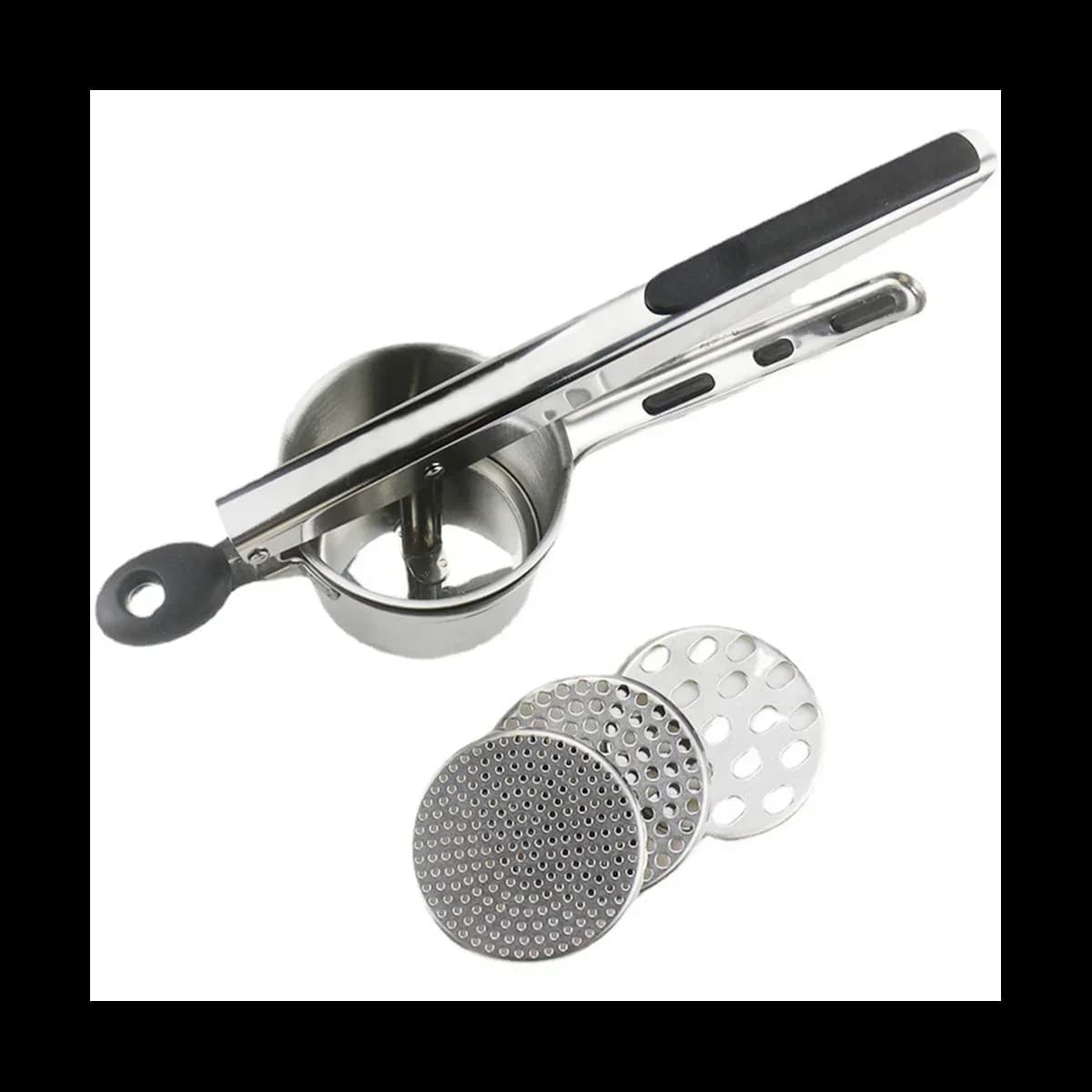 Potato Blender, Spaghetti Making Machine with 3 Interchangeable Discs for Making Mashed Potatoes, Pasta Press