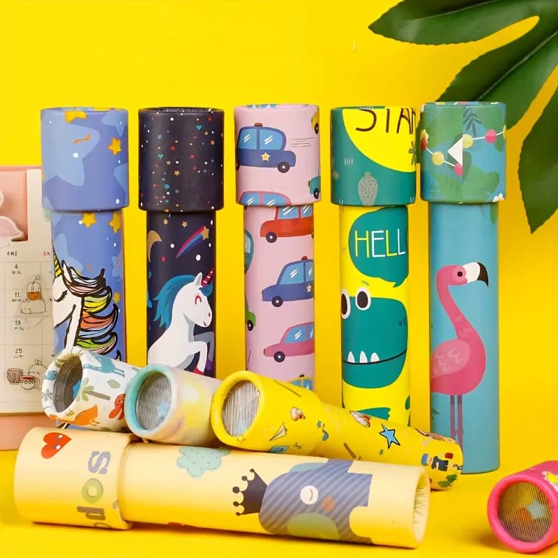 Set di 6 Caleidoscopi Classici Rotanti, Giocattoli Educativi Colorati con Motivi Cangianti, Regali Divertenti per Scuola, Premi per Carnevale, Ricompense per la Classe