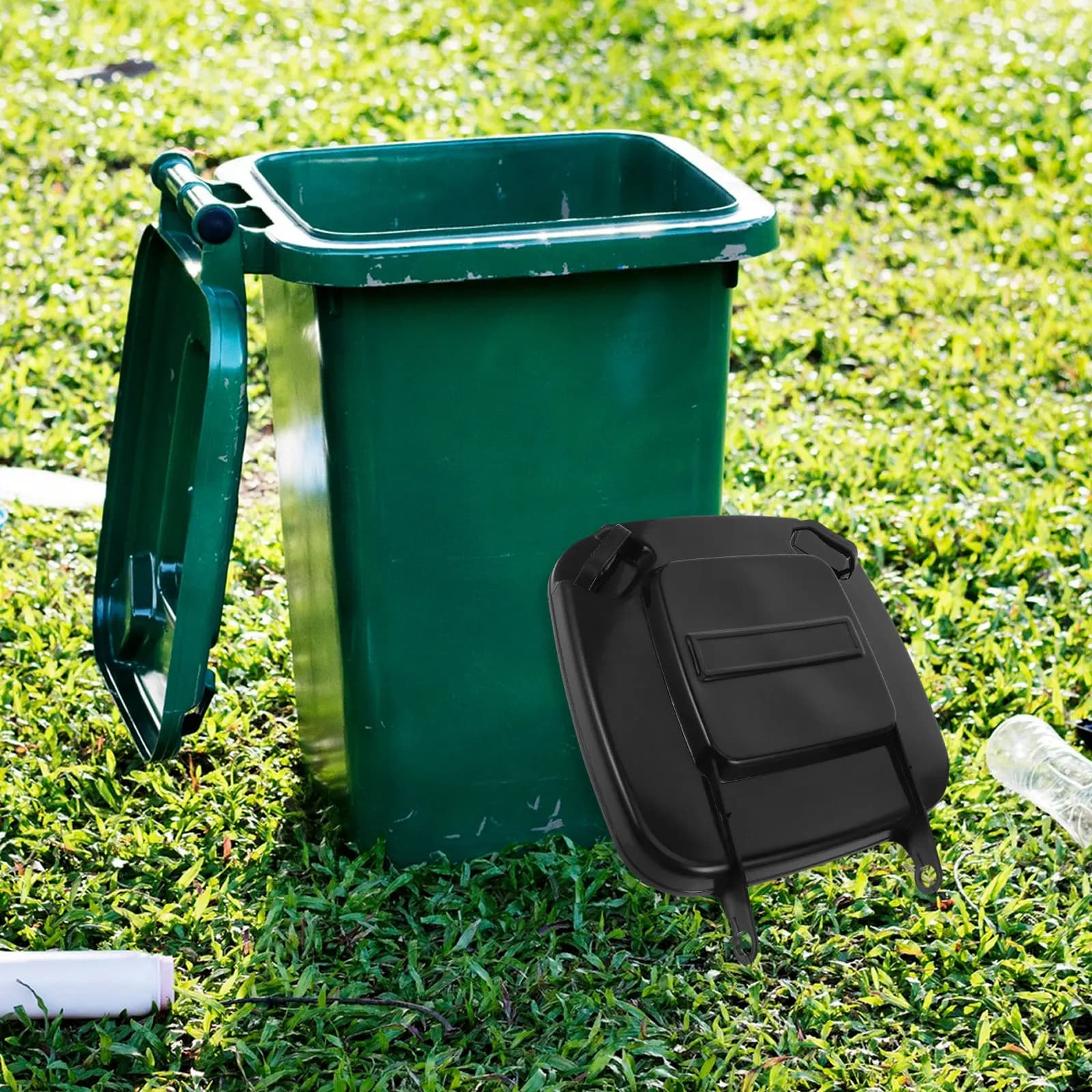 Coperchio di Ricambio per Bidone della Spazzatura da Esterno 50L, Coperchio Antipioggia Resistente ai Raggi UV per Contenitore dei Rifiuti e Bidone per il Riciclaggio