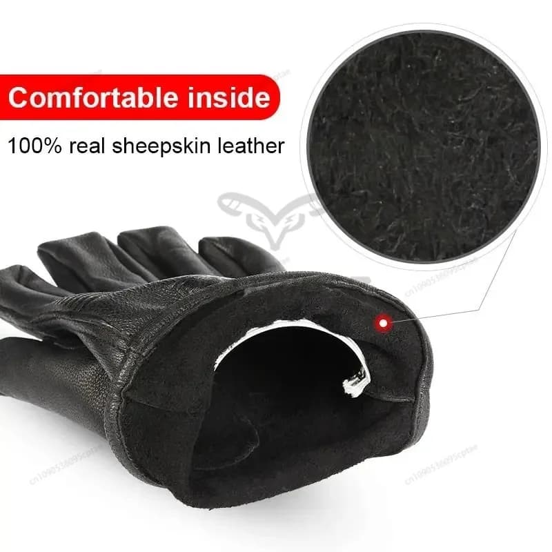 Nuovi guanti da moto da moto in pelle di pecora sportivi antivento anti freddo anti snowboard sci escursionismo guanti da caccia per uomo35