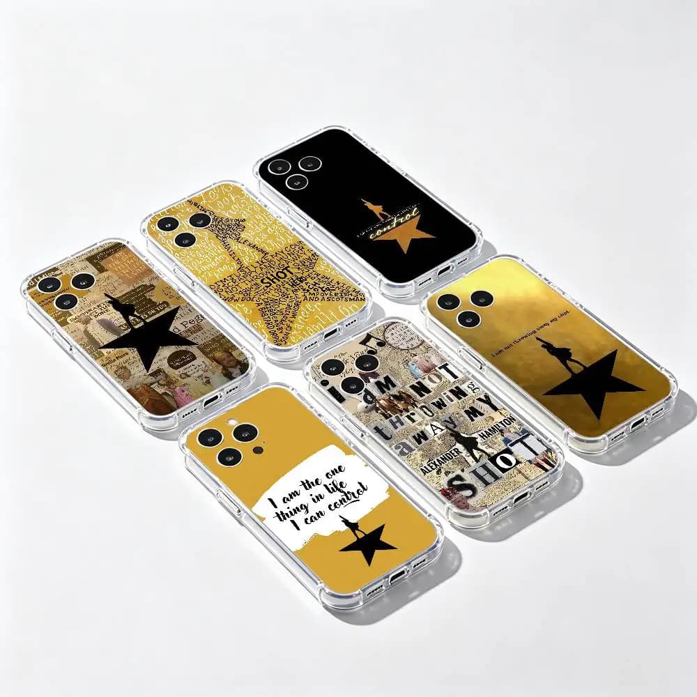 Cover Morbida Trasparente IMD con Testi Musicali A-Hamilton per iPhone 17 16 15 14 13 12 11 PRO MAX PLUS Mini