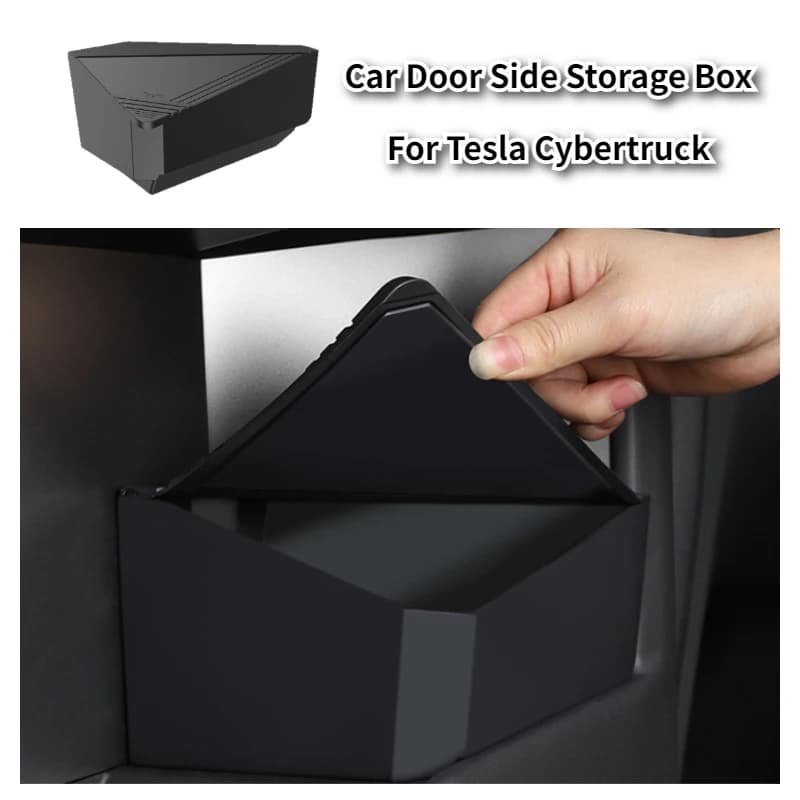 Side Car Door Holder Box for Tesla Cybertruck 2024-2026 Silicone Privacy Gate Slot Anti Dirty Tray Accessories