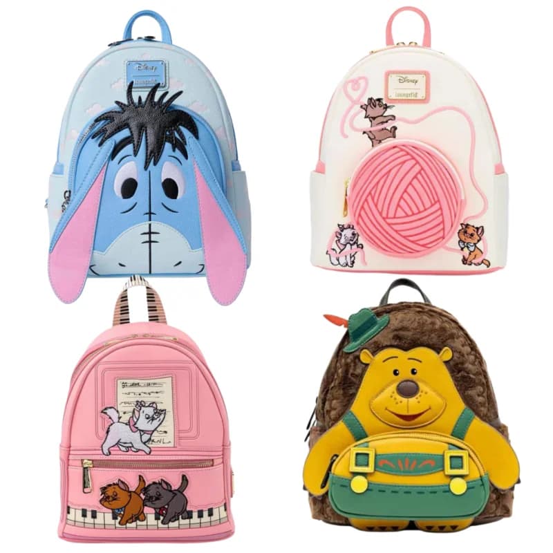 Loungefly Disney Eeyore Mini Backpack With Front Zipper Pocket Adjustable Shoulder Straps For Women Daily Casual Travel