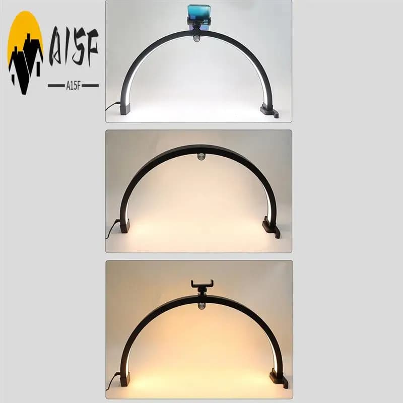 A15F-22Inch Lampada da scrivania per unghie a mezzaluna 20W Touch Control Mezza luna pieghevole per manicure Luce di bellezza con clip per telefono