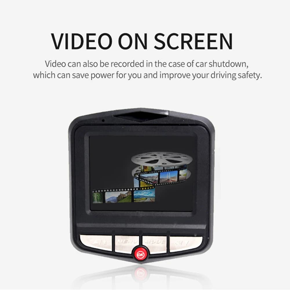 Dash Cam with HD 1080P suction cup, Video Recorder for Vehicles with Night Vision, 2.4 Inch LCD Screen, Sensor G, Ciclic Registration