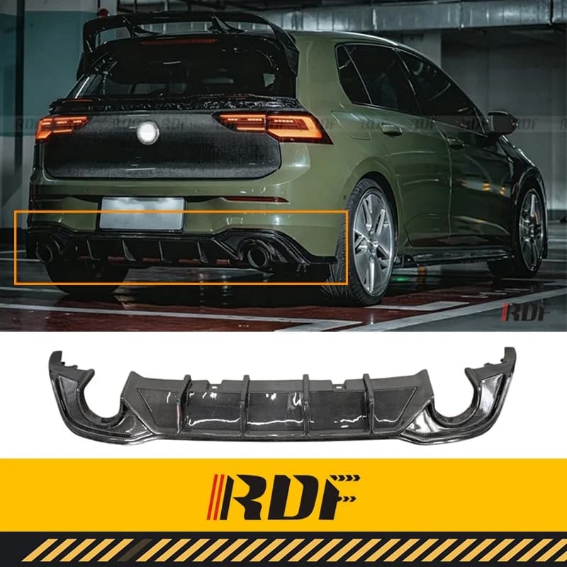 Suitable for Volkswagen Golf 8GTI Carbon Fiber Rear Lip Modification MAXTON Rear Spoiler Rear Bumper Diffuser Lip Accessories