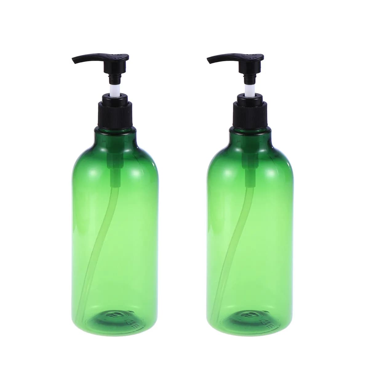 2 flaconi quadrati per shampoo da 500 ml, riutilizzabili, con pompa a pressione, per sapone liquido da viaggio, gel doccia, shampoo.