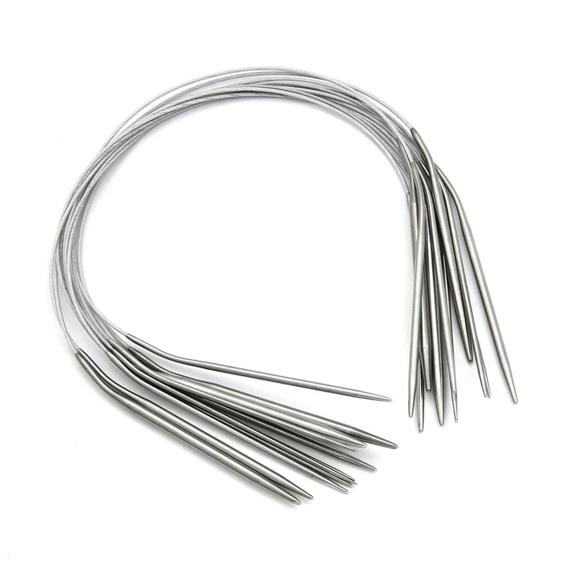 1.6-4.8mm Aghi per maglieria circolari in acciaio inossidabile Perni per aghi per uncinetto per ganci per maglieria Set Strumento per cucito artigianale per tessitura fai-da-te