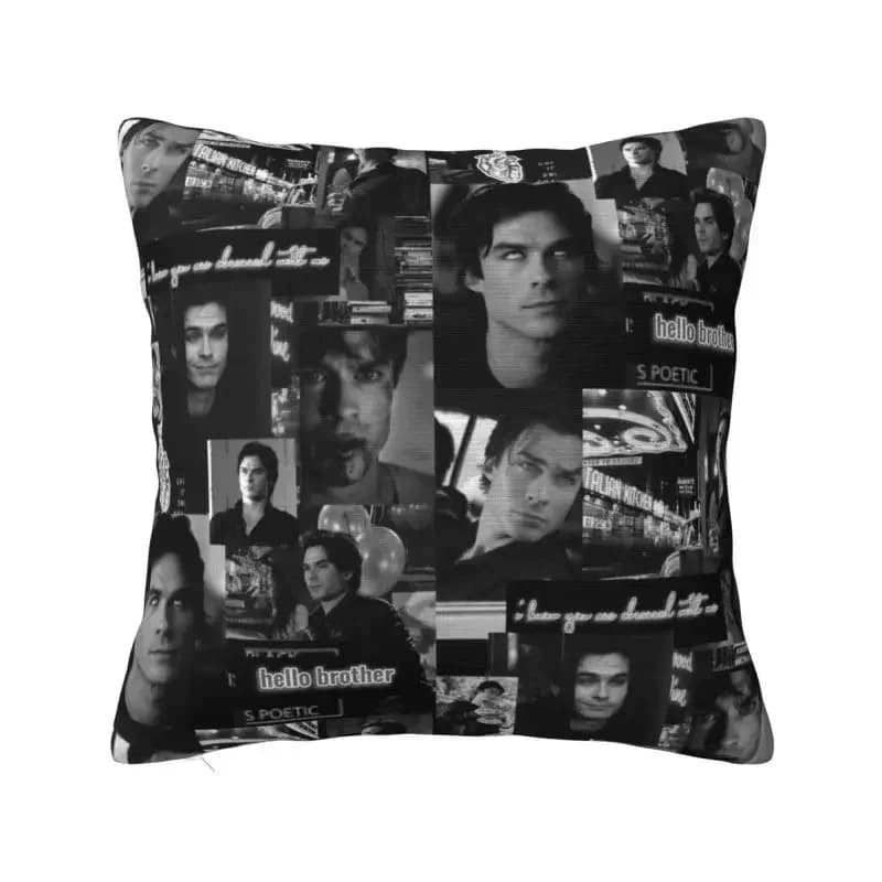 Damon Salvatore The Vampire Diaries pillow case 55x55 cm Decor Home Horror TV Show Modern pillow cover Federa for car 45x45 cm