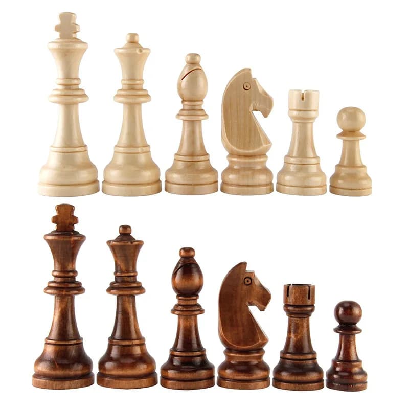Set di Scacchi in Legno da 32 Pezzi, 2,2 Pollici, con Cuscinetti Protettivi, Gioco Educativo per Migliorare l'Intelligenza