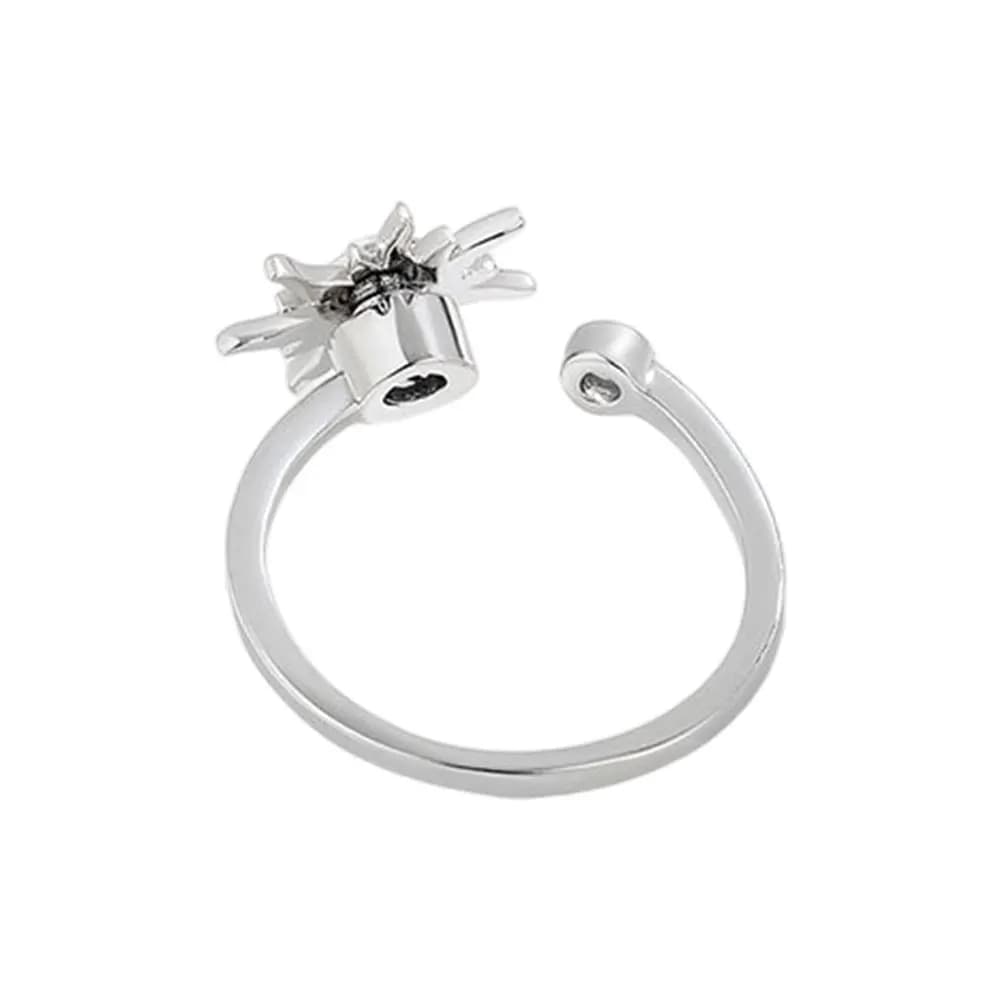 Anelli Fidget Spinner in Acciaio Inossidabile con Fiore di Cristallo, Farfalla, Girasole e Stella Solare per Donne, Gioielli Antistress e Antiansia, Idea Regalo