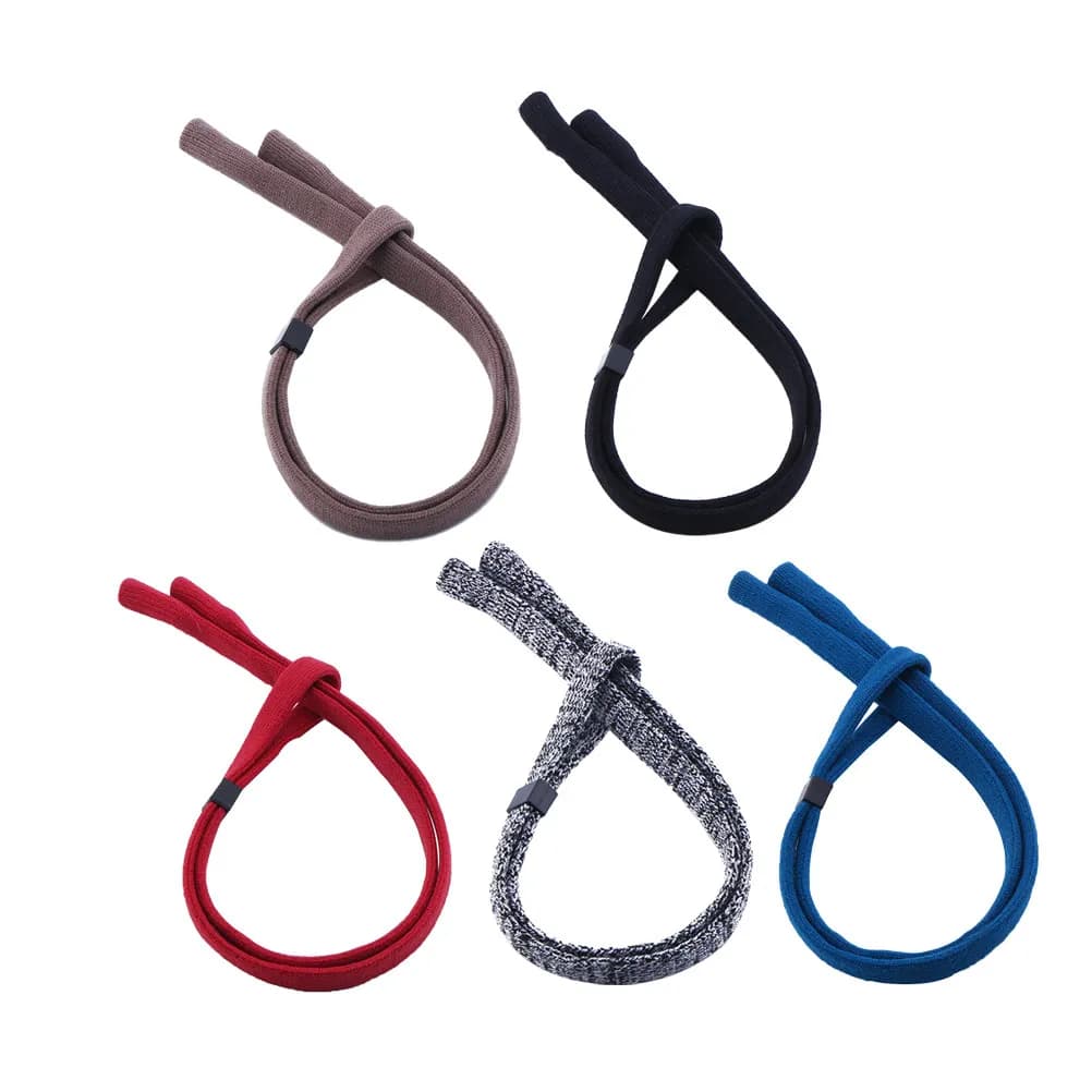 Set di 5 Cinturini Antiscivolo per Occhiali con Impugnatura in Gomma, Regolabili per Tutti i Tipi di Occhiali, Sport, Lettura, Nuoto